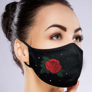 Rose Face Mask w/ filter pocket